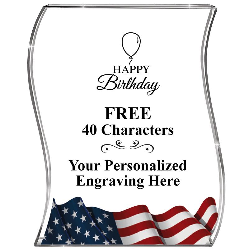 4" FLAG WAVE ACRYLIC