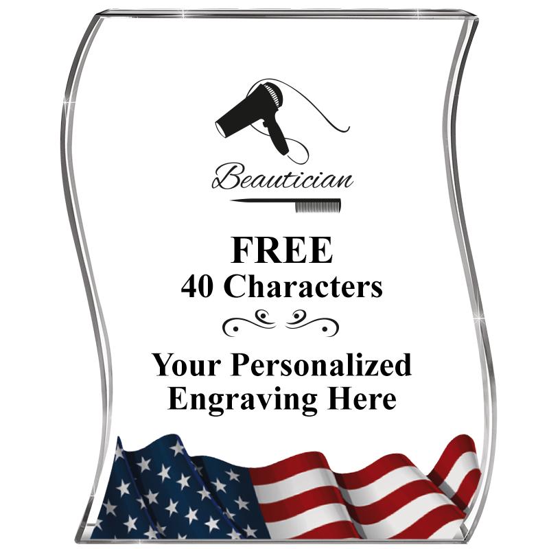 4" FLAG WAVE ACRYLIC