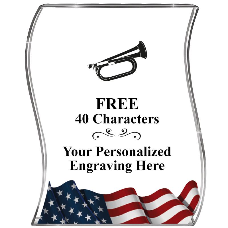 4" FLAG WAVE ACRYLIC