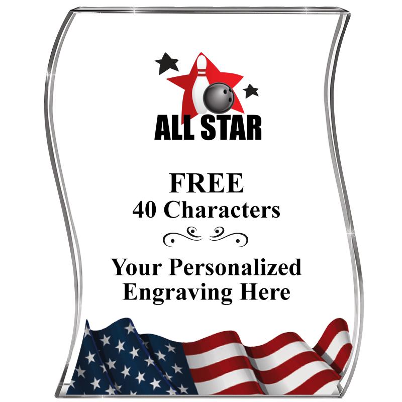 4" FLAG WAVE ACRYLIC