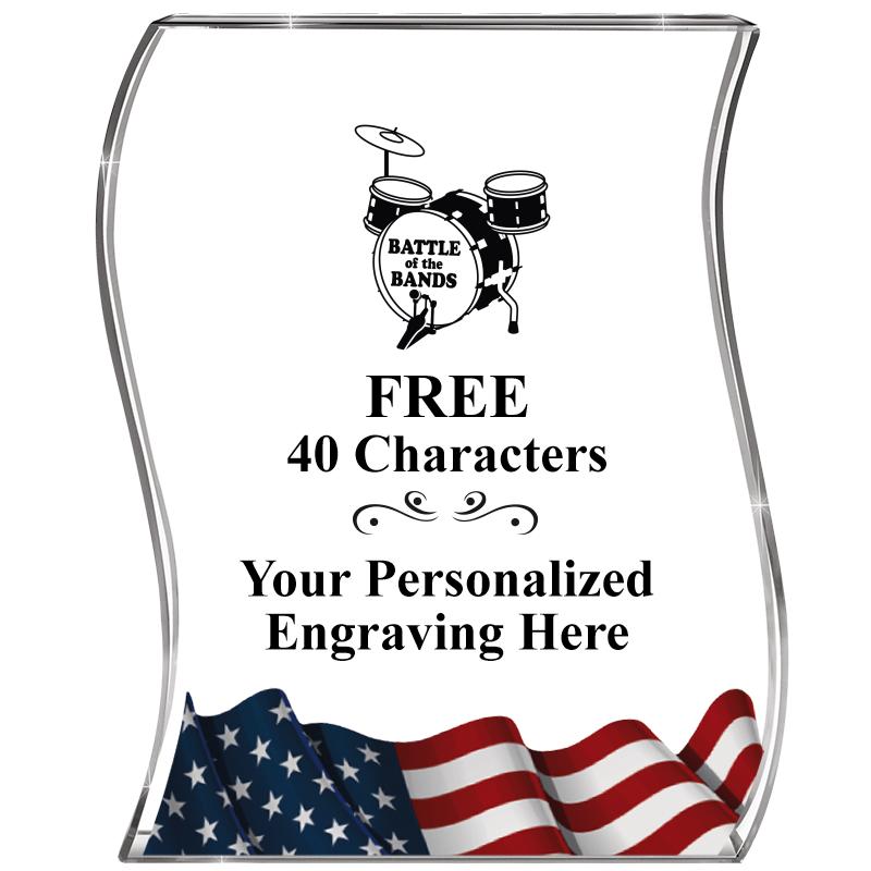 4" FLAG WAVE ACRYLIC