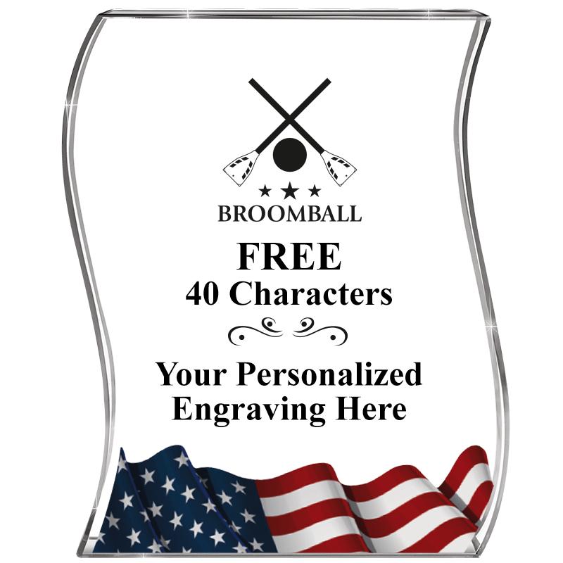 4" FLAG WAVE ACRYLIC