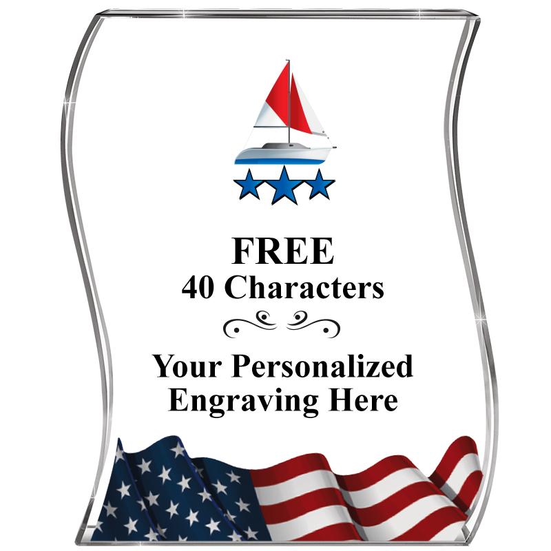 4" FLAG WAVE ACRYLIC