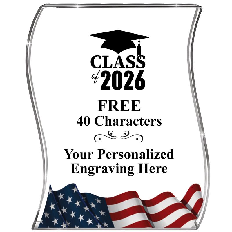 4" FLAG WAVE ACRYLIC