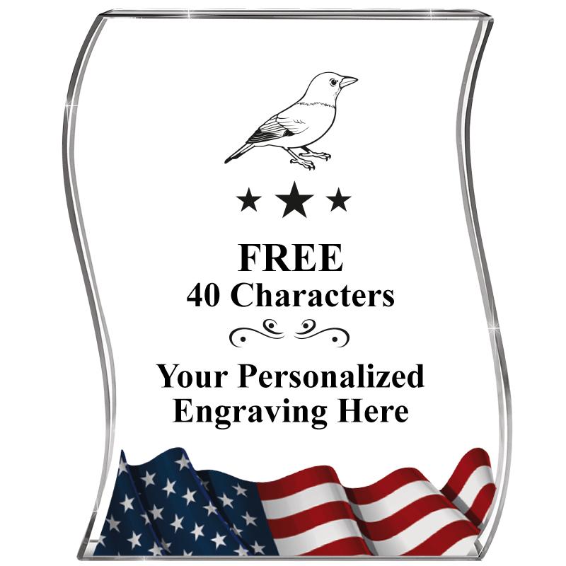 4" FLAG WAVE ACRYLIC