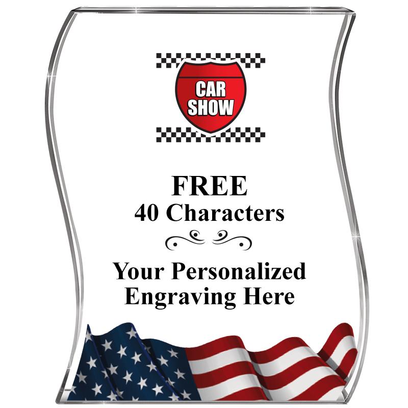 4" FLAG WAVE ACRYLIC