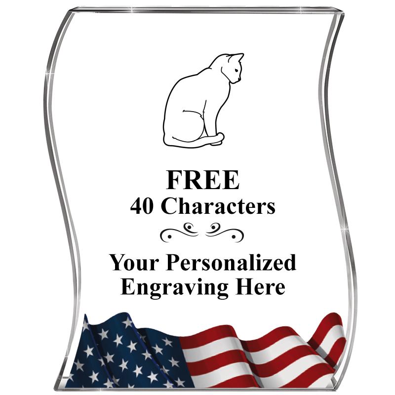 4" FLAG WAVE ACRYLIC