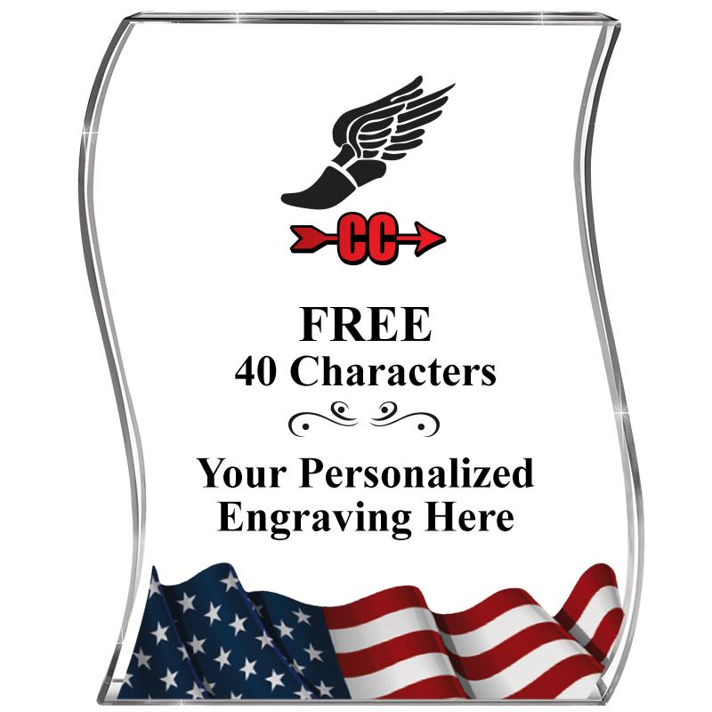 4" FLAG WAVE ACRYLIC