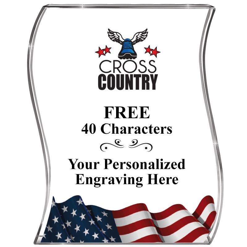 4" FLAG WAVE ACRYLIC