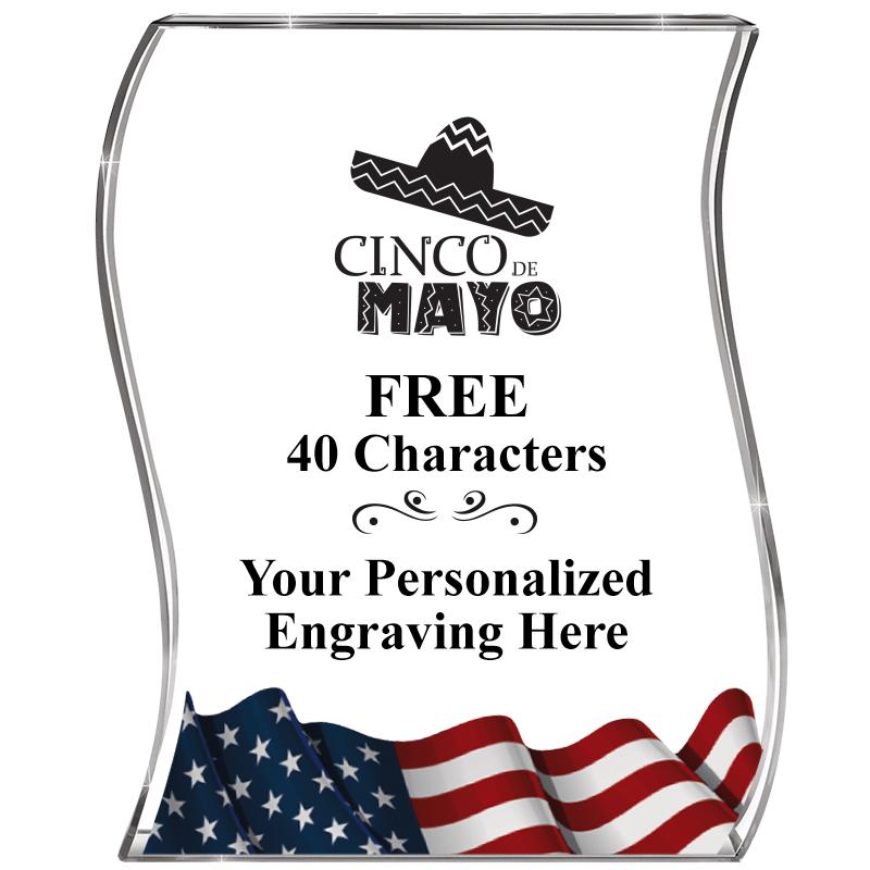 4" FLAG WAVE ACRYLIC