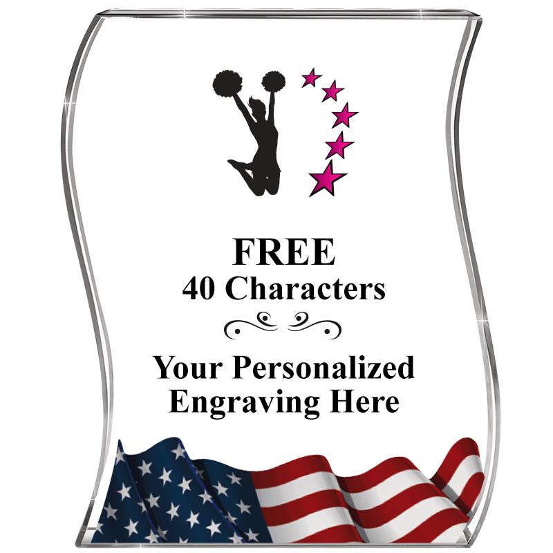 4" FLAG WAVE ACRYLIC