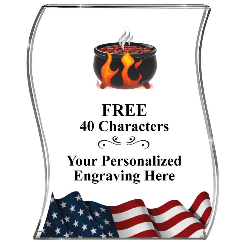 4" FLAG WAVE ACRYLIC