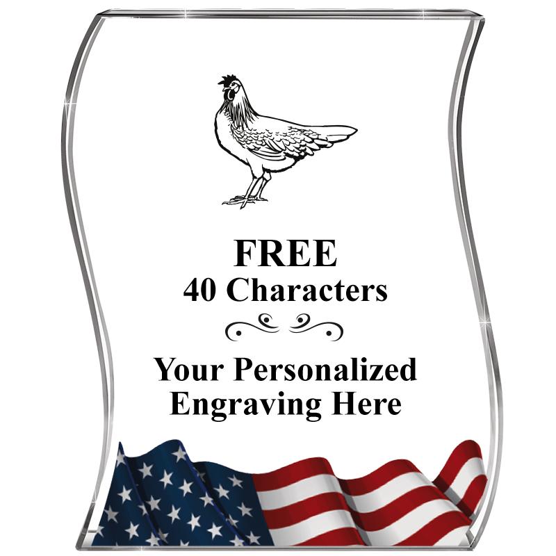 4" FLAG WAVE ACRYLIC