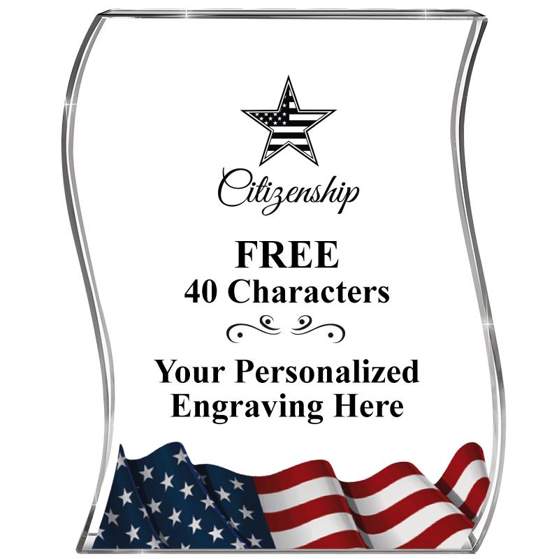 4" FLAG WAVE ACRYLIC