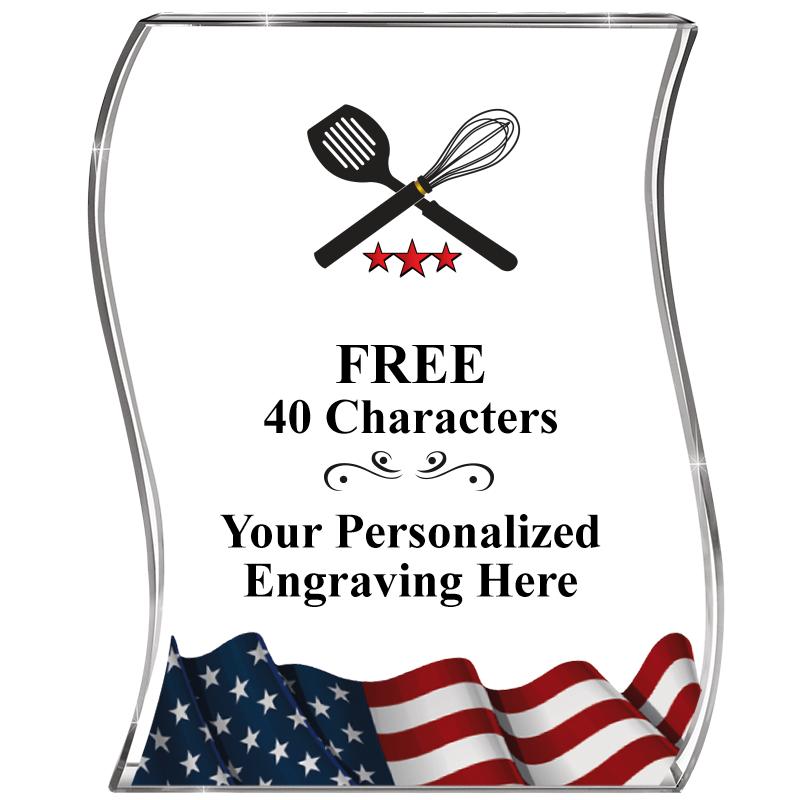 4" FLAG WAVE ACRYLIC