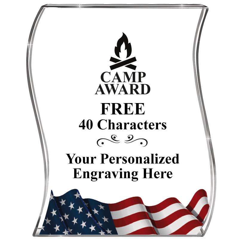 4" FLAG WAVE ACRYLIC