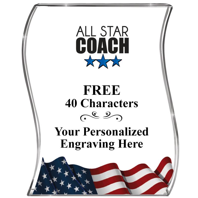 4" FLAG WAVE ACRYLIC