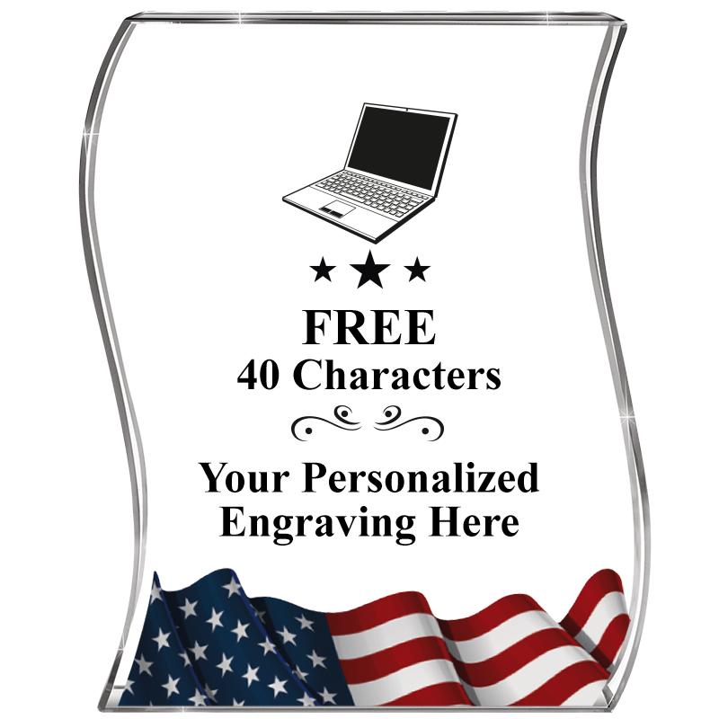 4" FLAG WAVE ACRYLIC