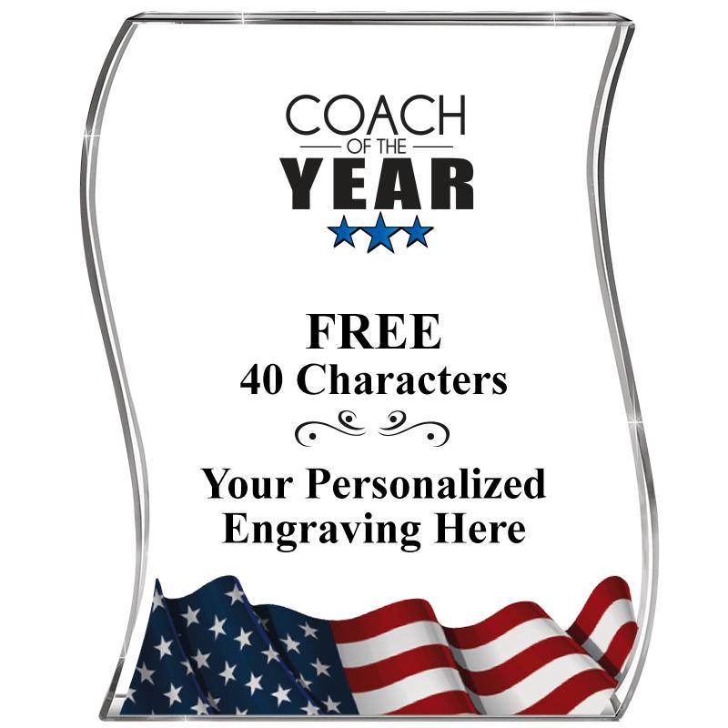 4" FLAG WAVE ACRYLIC