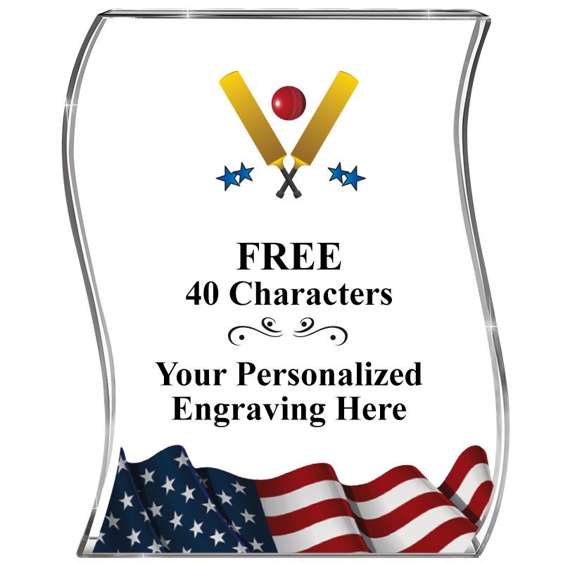 4" FLAG WAVE ACRYLIC