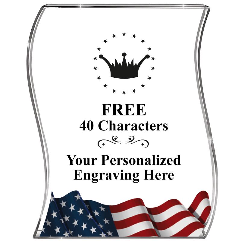 4" FLAG WAVE ACRYLIC