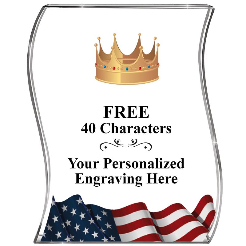 4" FLAG WAVE ACRYLIC