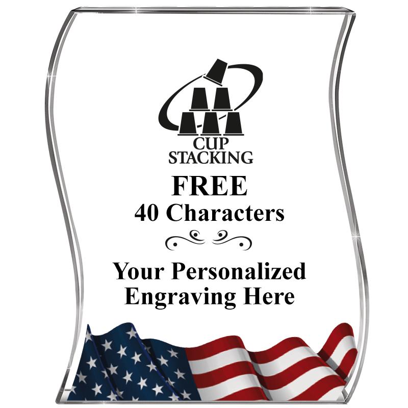 4" FLAG WAVE ACRYLIC