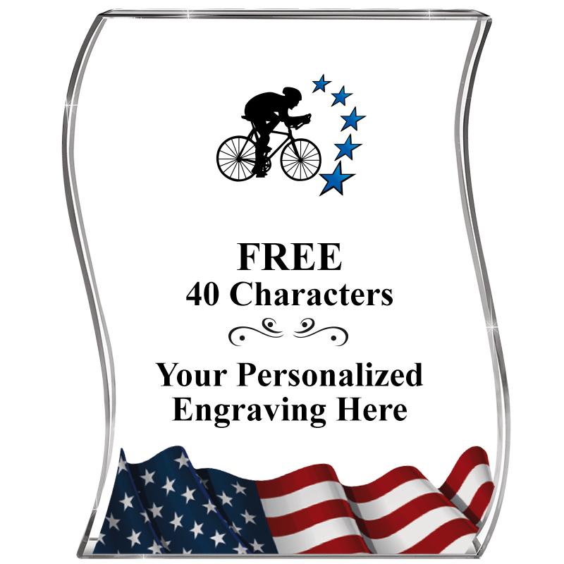 4" FLAG WAVE ACRYLIC