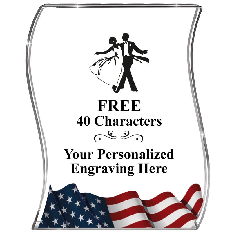 4" FLAG WAVE ACRYLIC