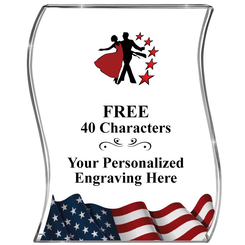 4" FLAG WAVE ACRYLIC