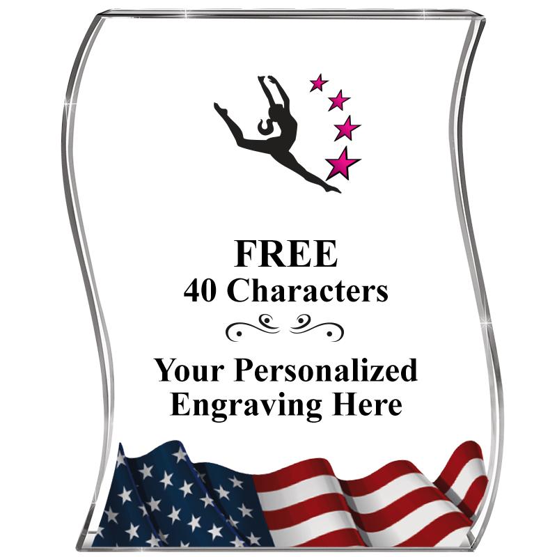 4" FLAG WAVE ACRYLIC