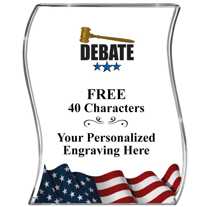 4" FLAG WAVE ACRYLIC