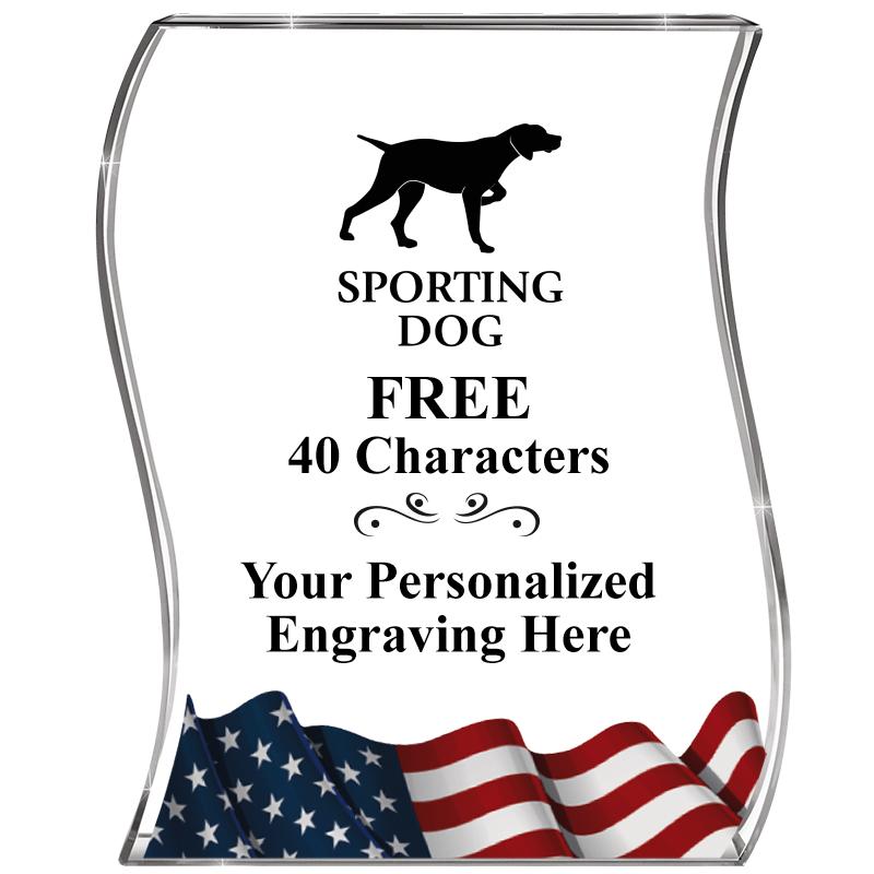 4" FLAG WAVE ACRYLIC