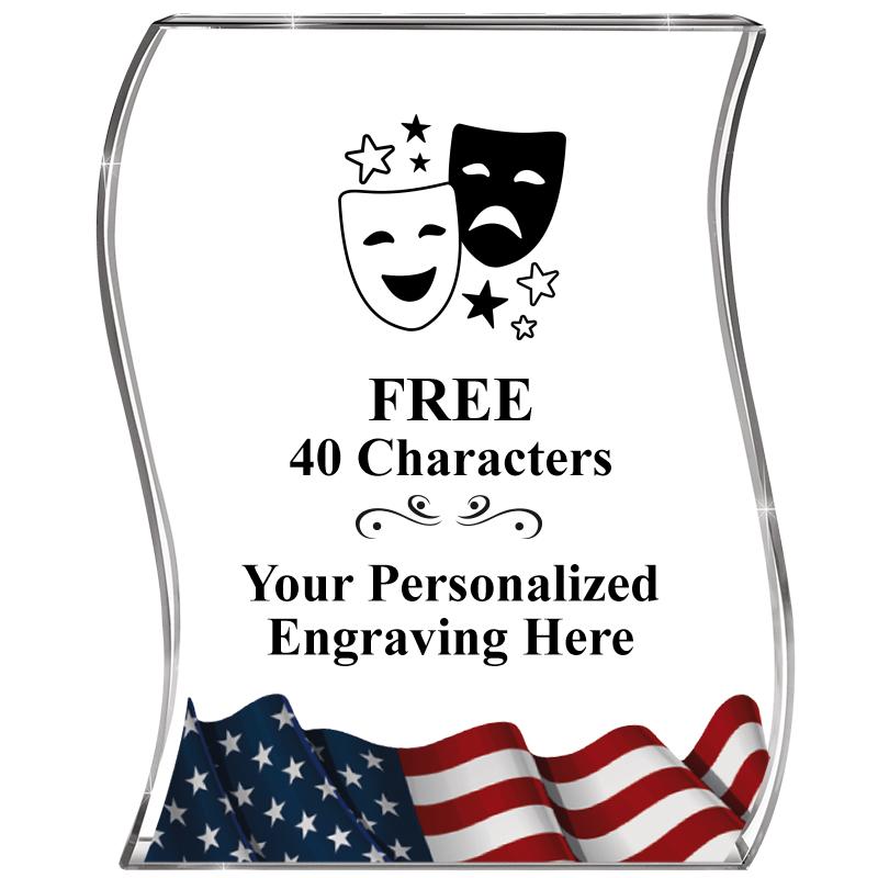 4" FLAG WAVE ACRYLIC