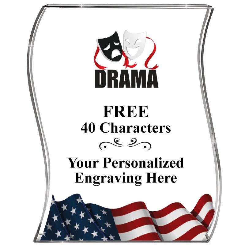 4" FLAG WAVE ACRYLIC