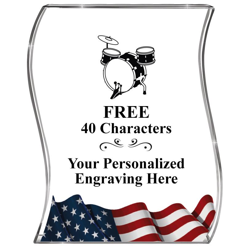 4" FLAG WAVE ACRYLIC