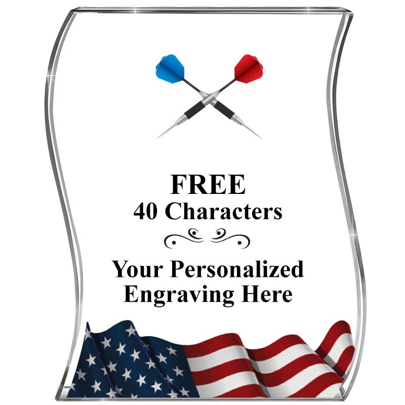 4" FLAG WAVE ACRYLIC