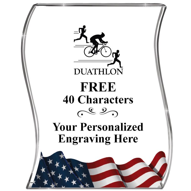 4" FLAG WAVE ACRYLIC