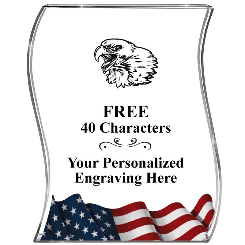 4" FLAG WAVE ACRYLIC