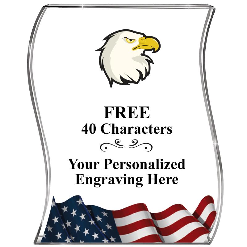 4" FLAG WAVE ACRYLIC