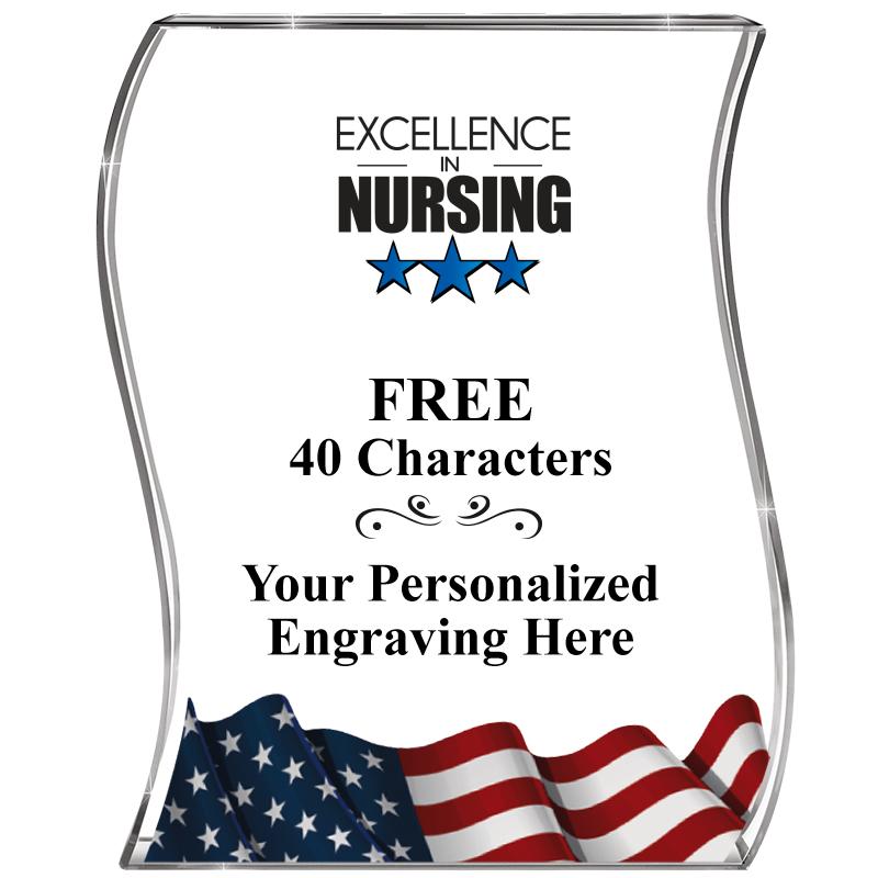 4" FLAG WAVE ACRYLIC