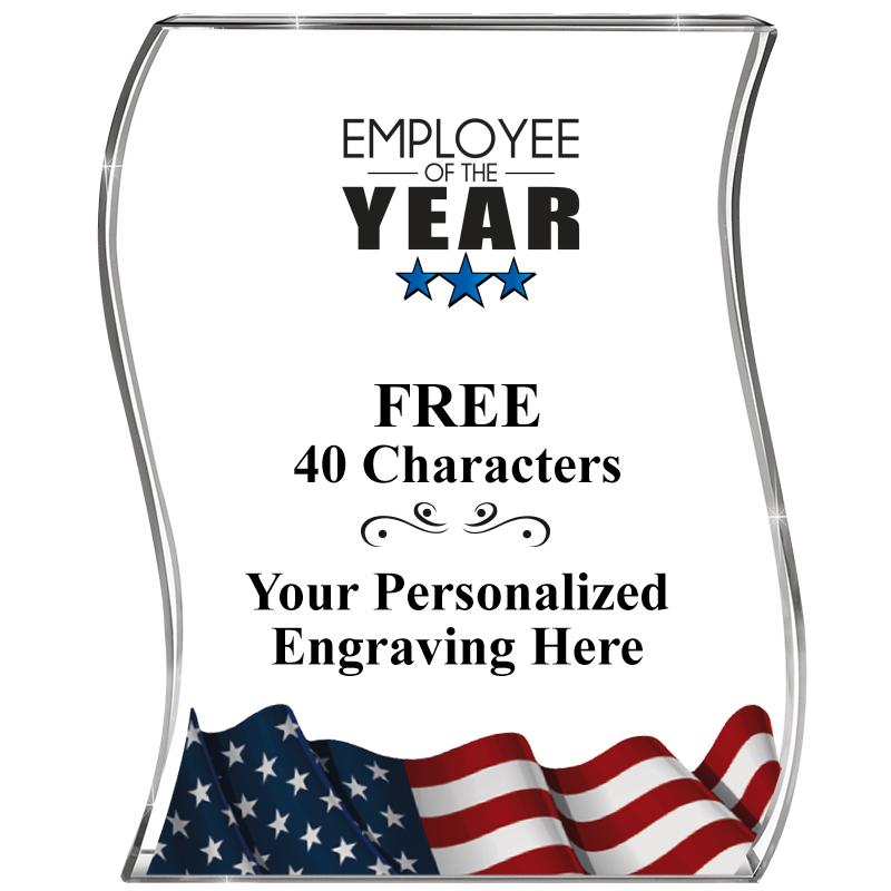 4" FLAG WAVE ACRYLIC