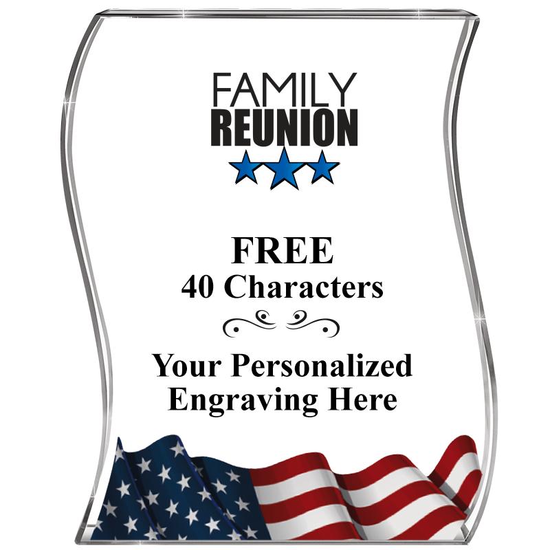 4" FLAG WAVE ACRYLIC