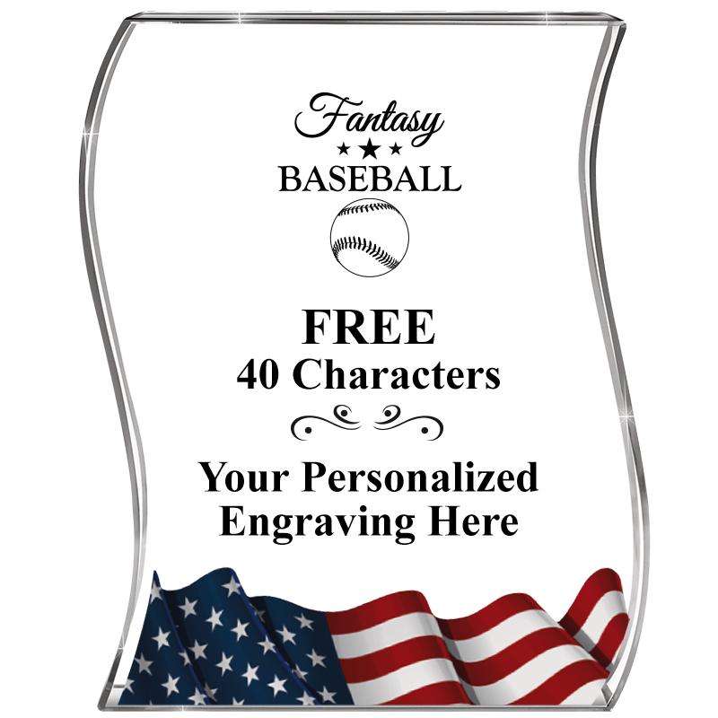 4" FLAG WAVE ACRYLIC