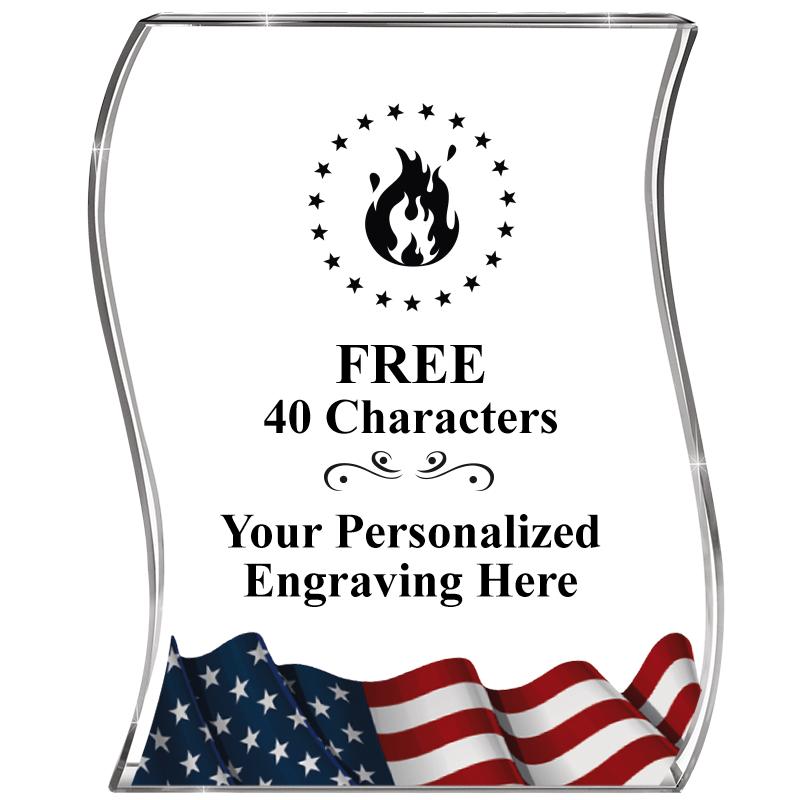 4" FLAG WAVE ACRYLIC