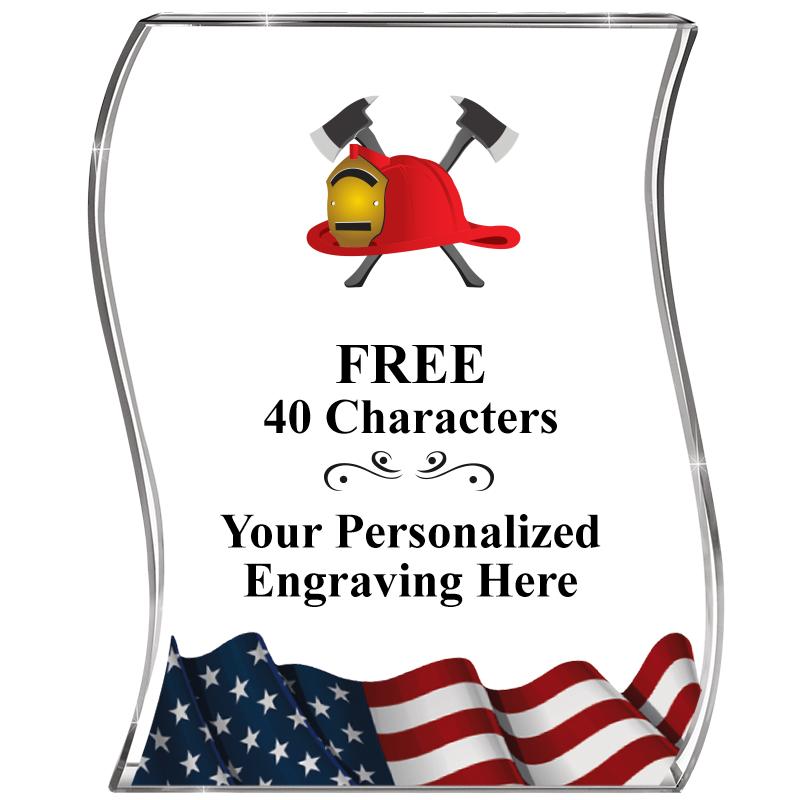 4" FLAG WAVE ACRYLIC