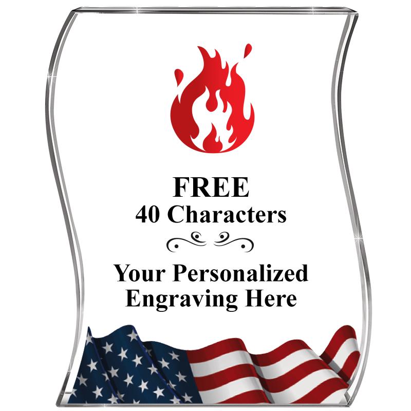 4" FLAG WAVE ACRYLIC