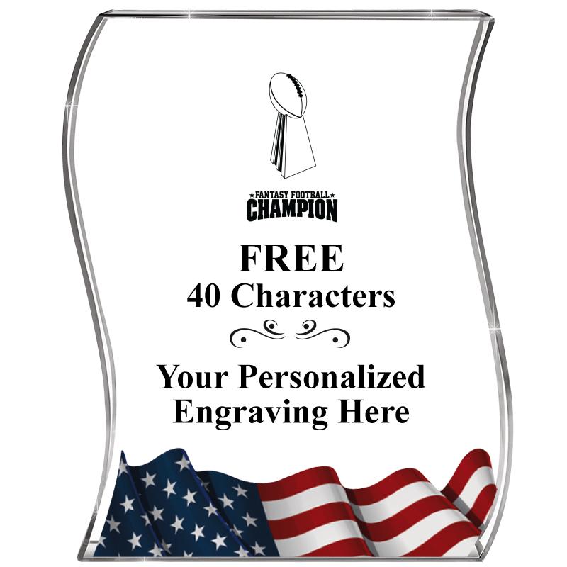 4" FLAG WAVE ACRYLIC