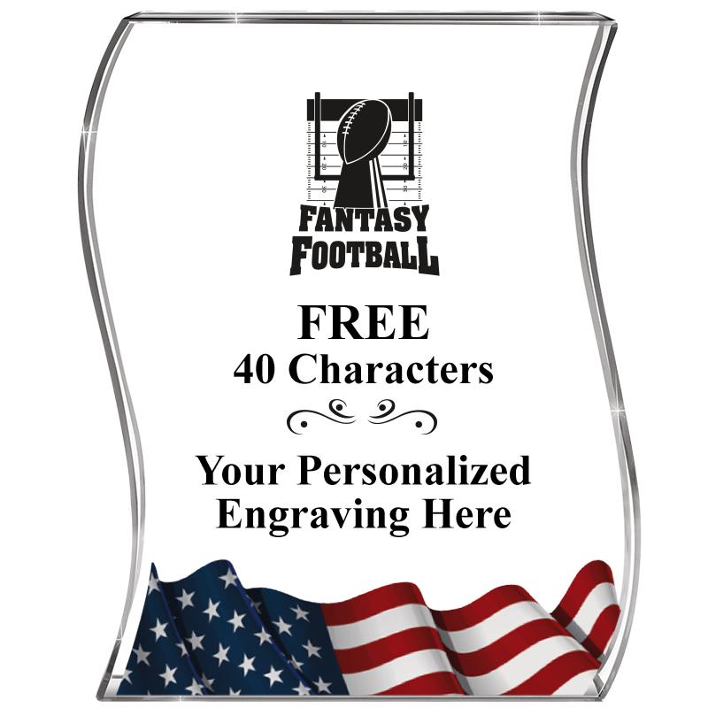 4" FLAG WAVE ACRYLIC