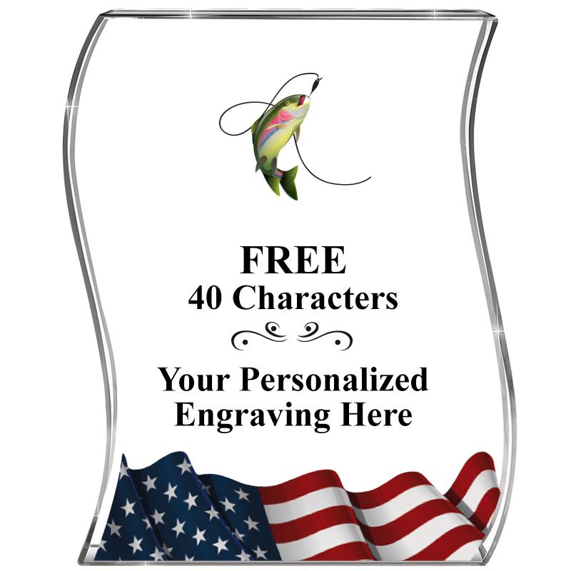 4" FLAG WAVE ACRYLIC